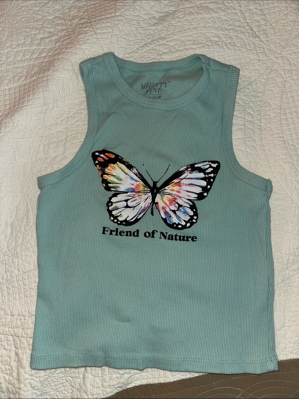 Target Light Teal Ribbed Butterfly Crop Tank